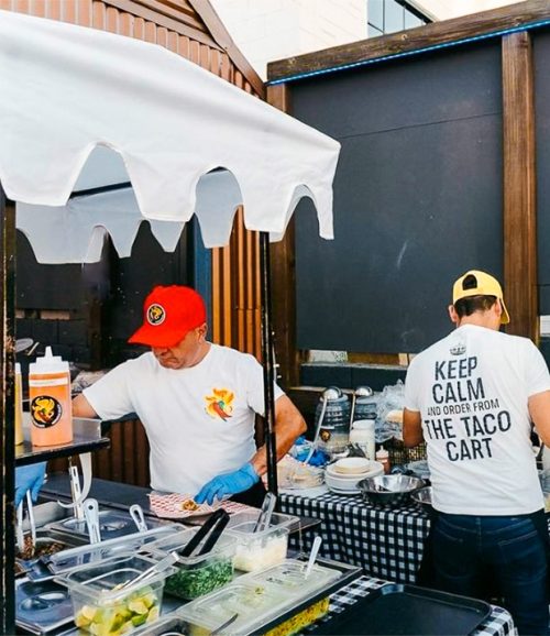 Catering team working